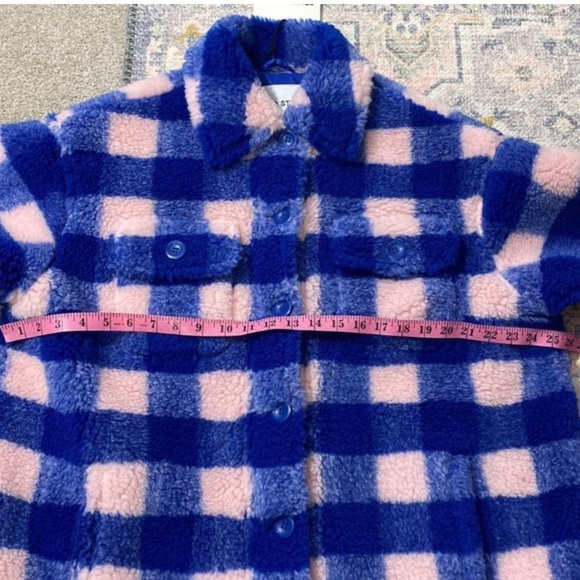 NWT Stand Studio Pink Blue Sherpa Sabi Coat- Revolve - Picture 4 of 8